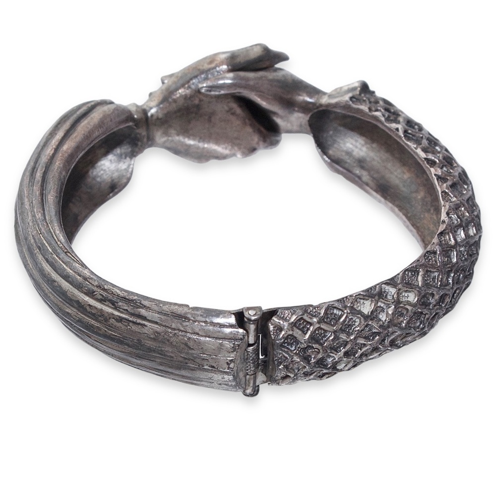 Vintage Diane Love for Trifari Fede Bracelet Silver Plate Clasped Hands 1970s - Picture 5 of 9